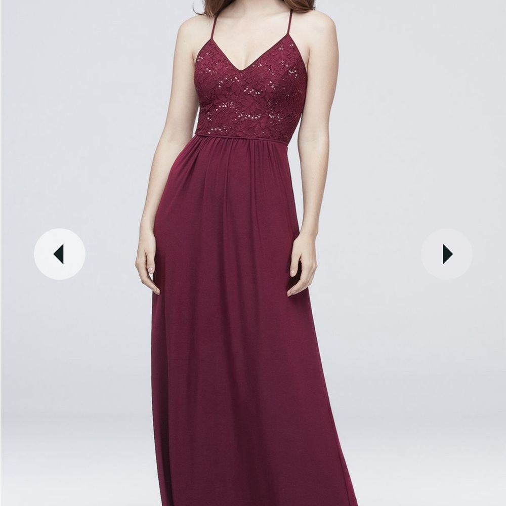 David’s Bridal Bridesmaid gown - Size 2 - Merlot